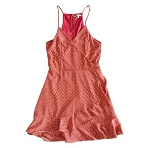 VTG Charlotte Russe Wrap‎ Dress Sz Small orange racer back dainty romantic mini